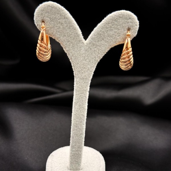 Dokulu Halka Küpe - Bronz